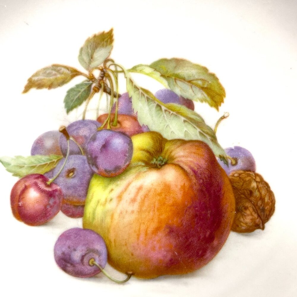 Set of 6 Schumann Arzberg Germany Pierced Porcelain Plates Harvest Fruit 7" - Picture 10 of 16